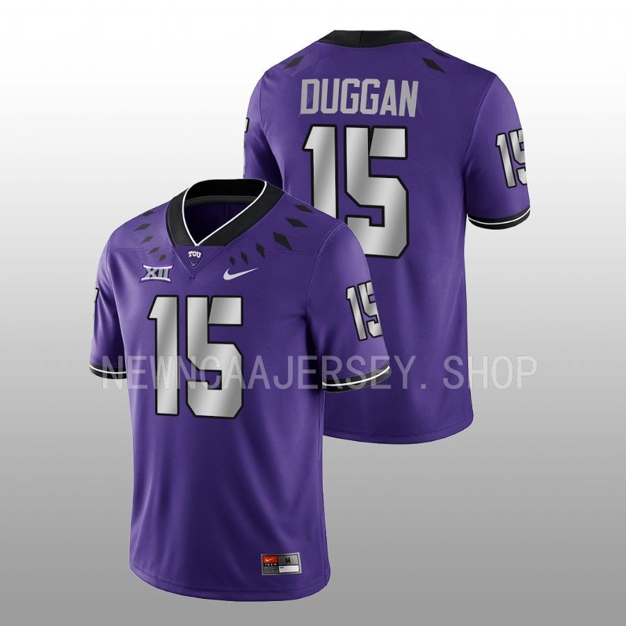 men tcu horned frogs max duggan 2022 game untouchable football purple jersey