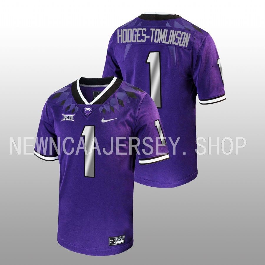 men tcu horned frogs tre'vius hodges tomlinson 2022 23 football untouchable game purple jersey