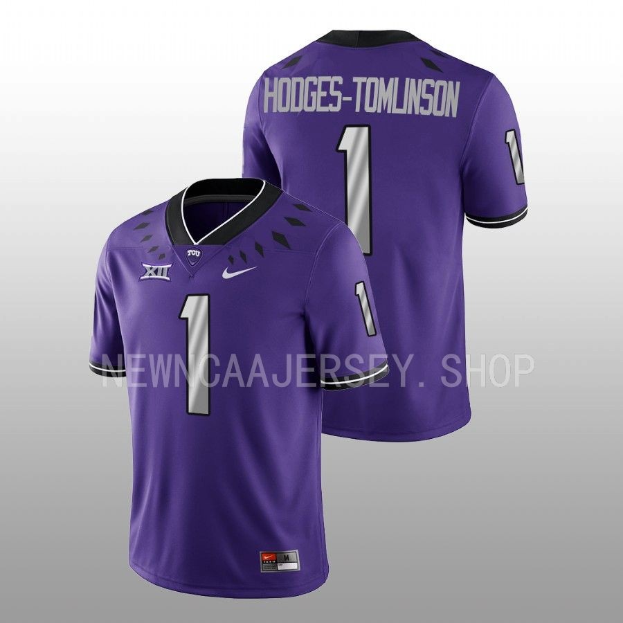 men tcu horned frogs tre'vius hodges tomlinson 2022 game untouchable football purple jersey