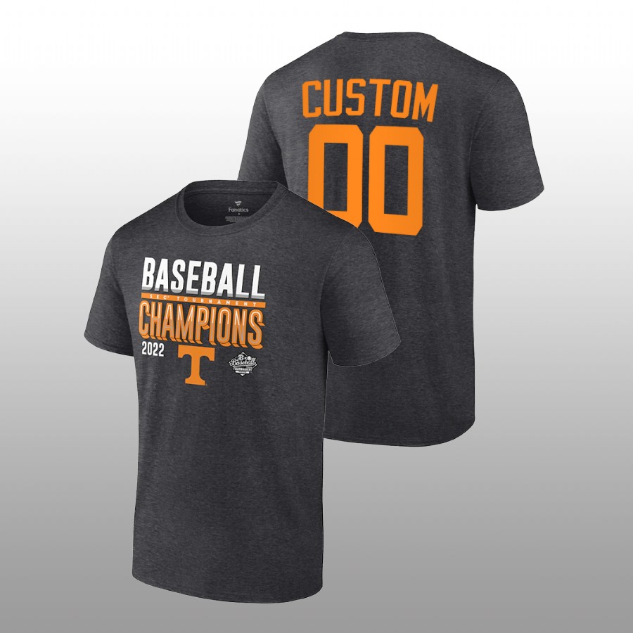 men tennessee volunteers 2022 sec baseball tournament champions locker room custom charcoal tee