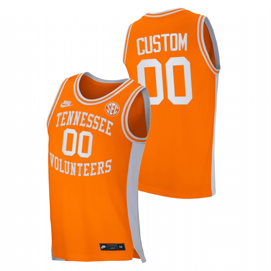 men tennessee volunteers custom 2021 college basketball retro orange jersey