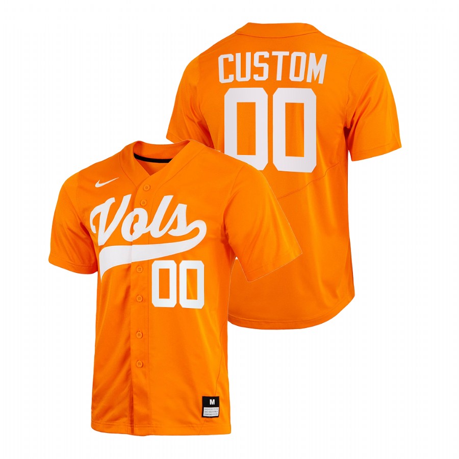 men tennessee volunteers custom orange 2022college baseball home jersey