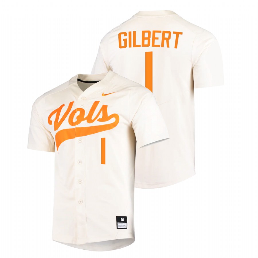 men tennessee volunteers drew gilbert white college baseball replica jersey