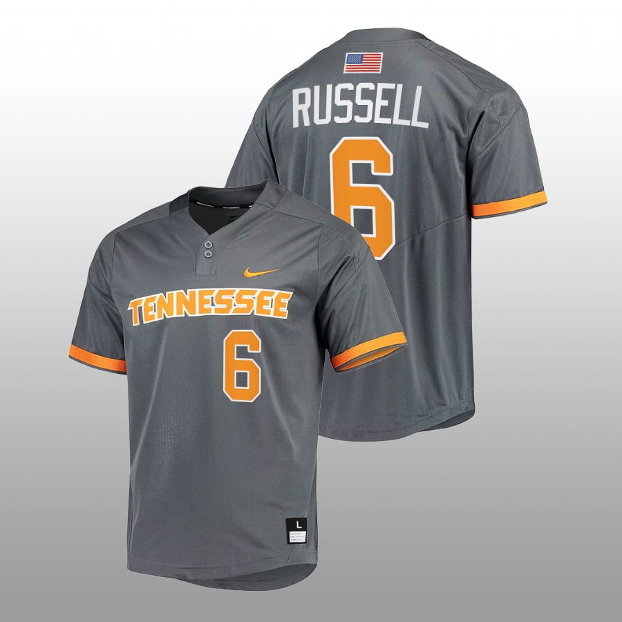 men tennessee volunteers evan russell grey 2022college baseball jersey
