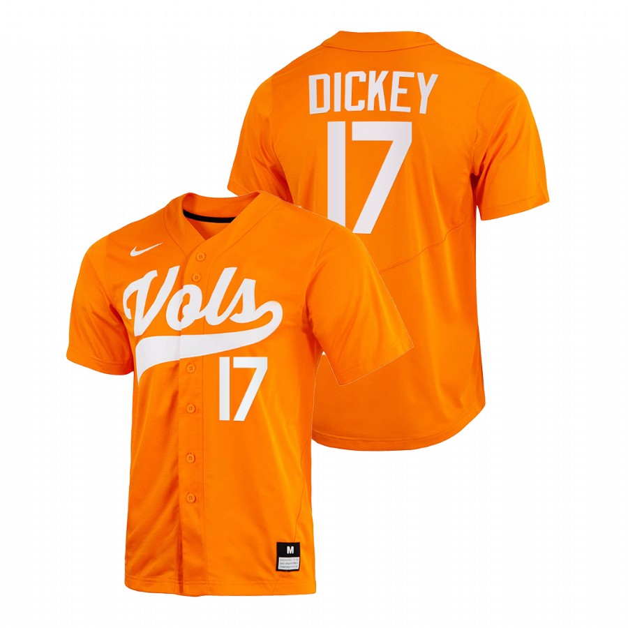 men tennessee volunteers jared dickey orange 2022college baseball home jersey