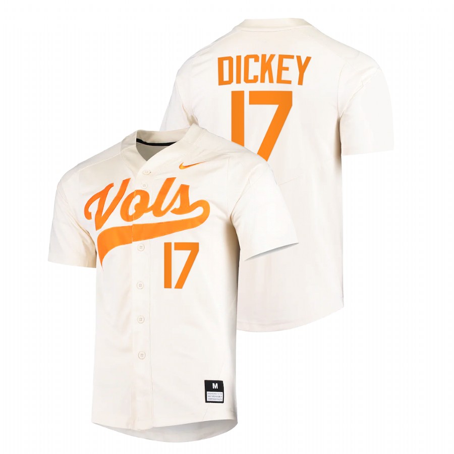 men tennessee volunteers jared dickey white college baseball replica jersey