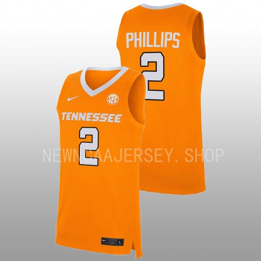 men tennessee volunteers julian phillips 2022 23 replica basketball orange jersey