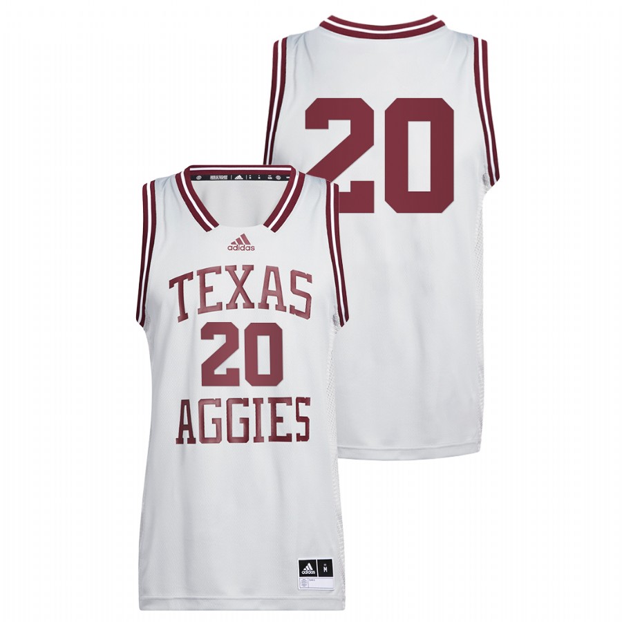 men texas a&m aggies andre gordon 2022 college basketball reverse retro white jersey
