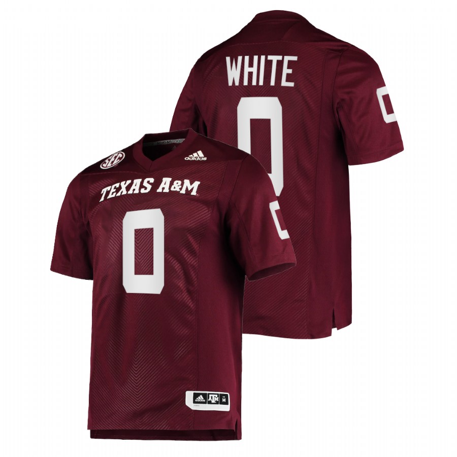 men texas a&m aggies enai white college football maroon jersey