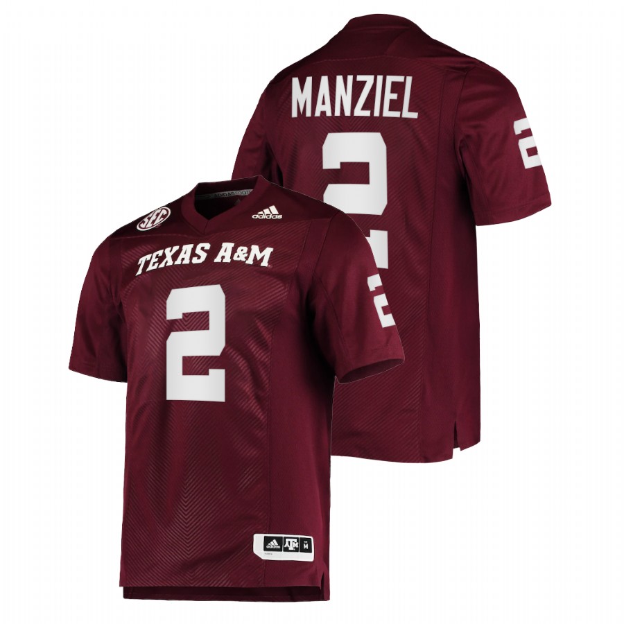 men texas a&m aggies johnny manziel alumni college football maroon jersey