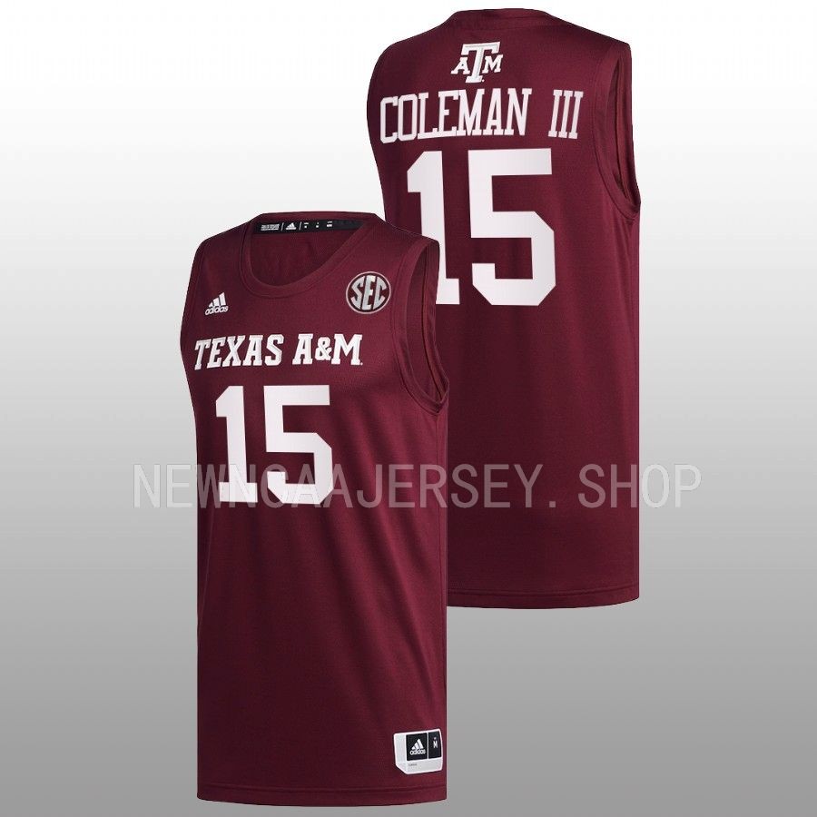 men texas am aggies henry coleman iii 2022 23 college basketball maroon jersey