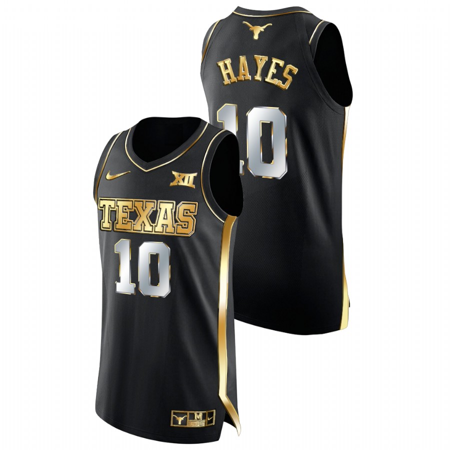 men texas longhorns jaxson hayes college basketball golden edition black jersey