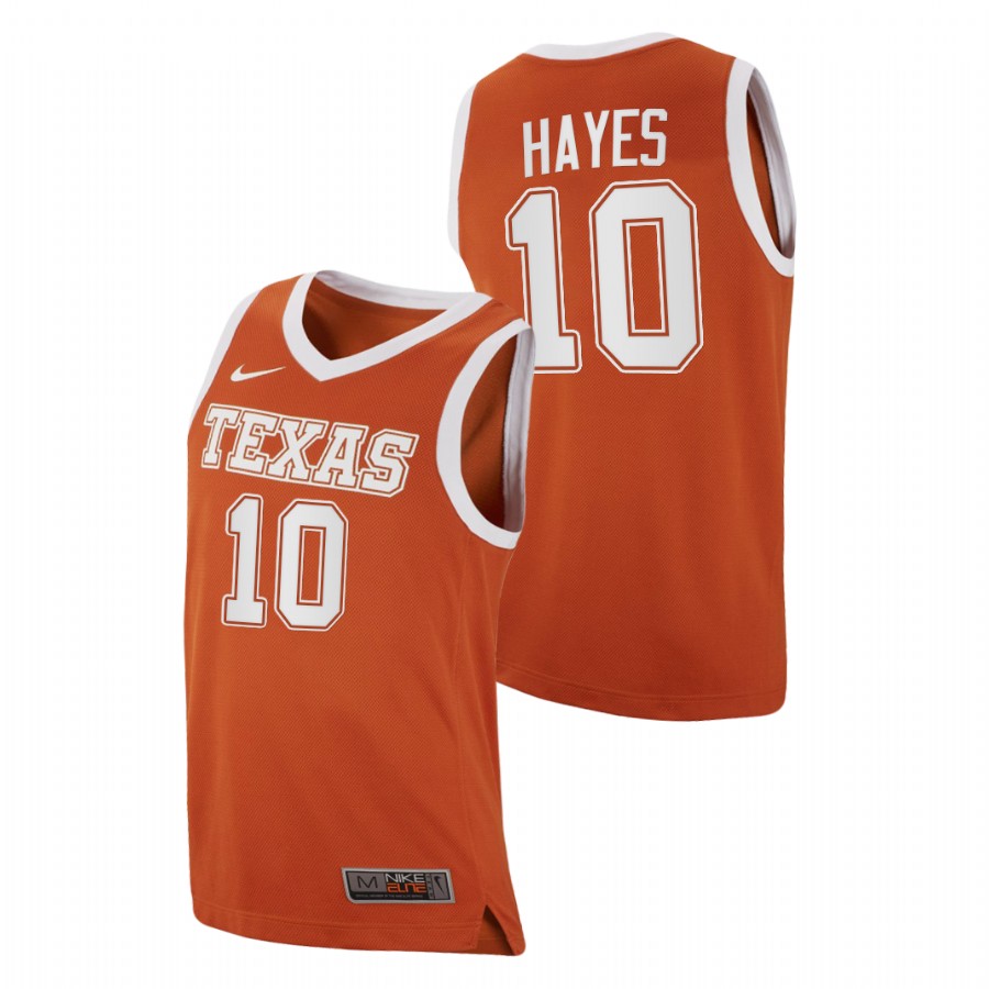 men texas longhorns jaxson hayes college basketball replica orange jersey