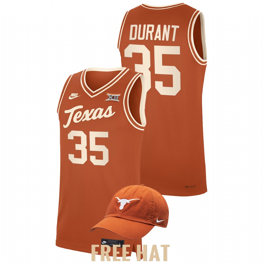 men texas longhorns kevin durant nba alumni throwback orange jersey