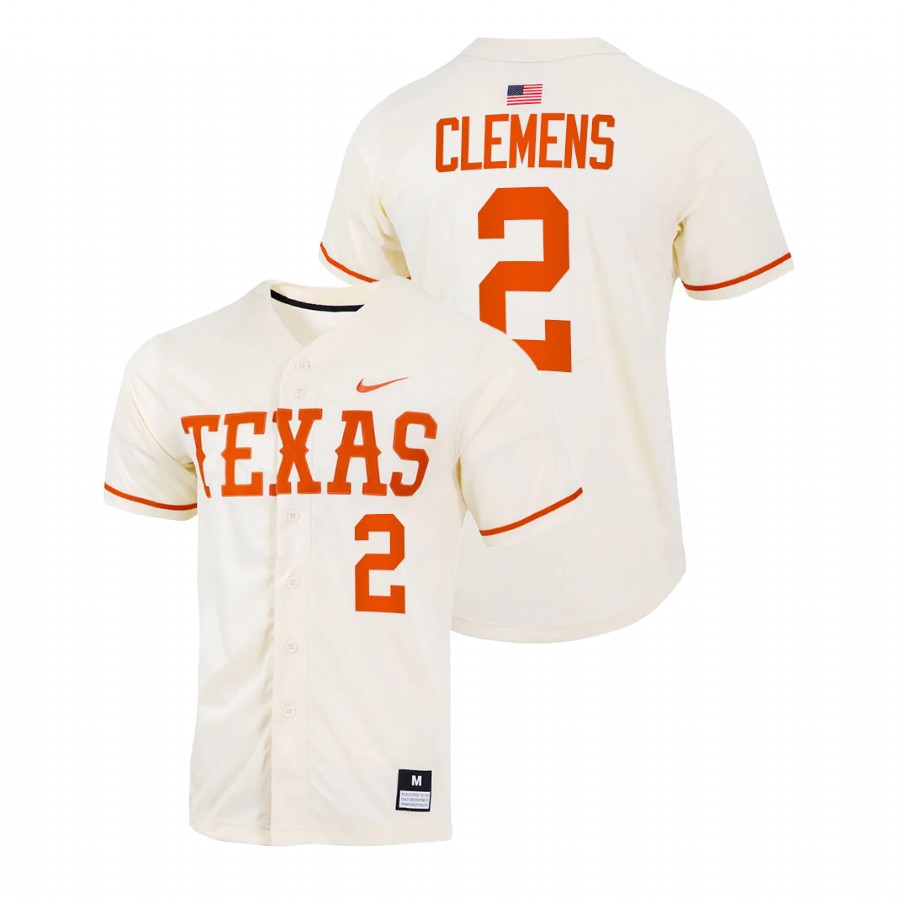 men texas longhorns kody clemens natural college baseball full button jersey