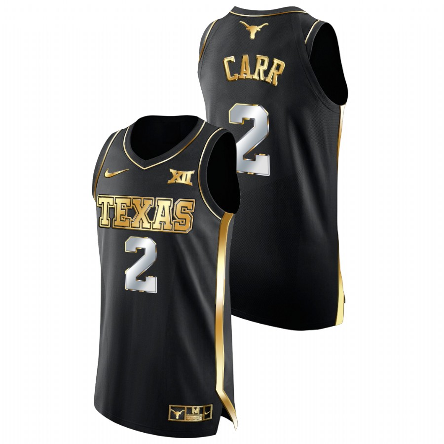 men texas longhorns marcus carr 2021 top transfers golden edition black jersey