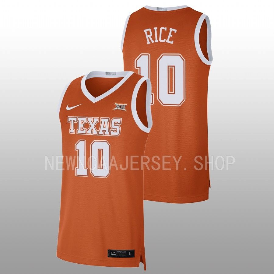 men texas longhorns sir’jabari rice 2022 23 limited basketball orange jersey