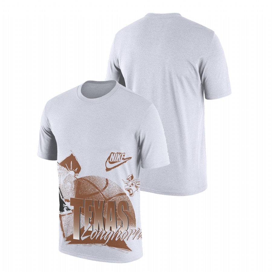 men texas longhorns white 90s style college basketball t shirt