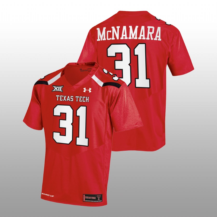 men texas tech red raiders austin mcnamara 2022 23 college football red jersey