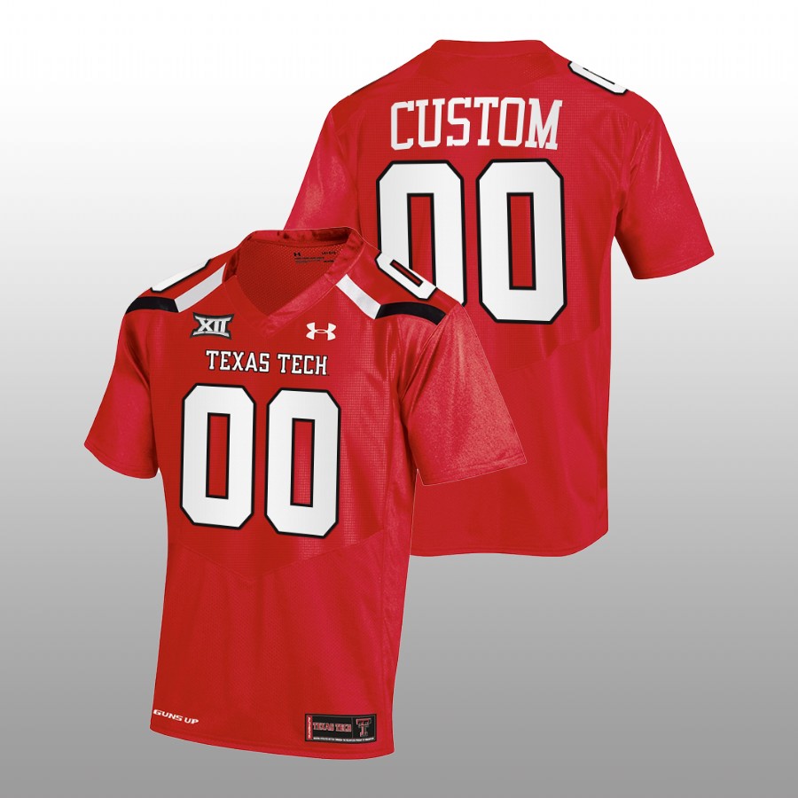 men texas tech red raiders custom 2022 23 college football red jersey