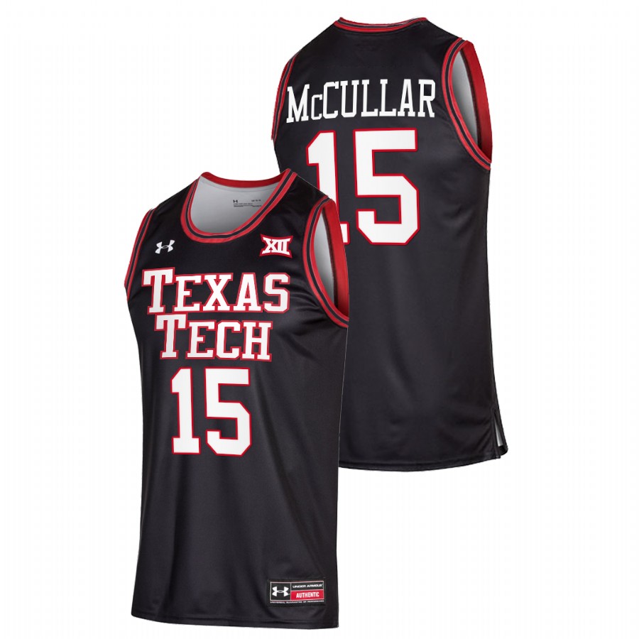 men texas tech red raiders kevin mccullar 2022 college basketball black jersey
