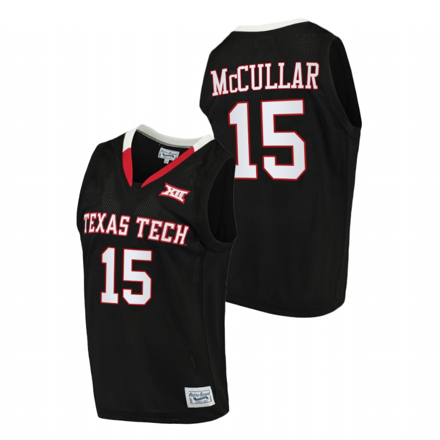 men texas tech red raiders kevin mccullar 2022 throwback college basketball black jersey