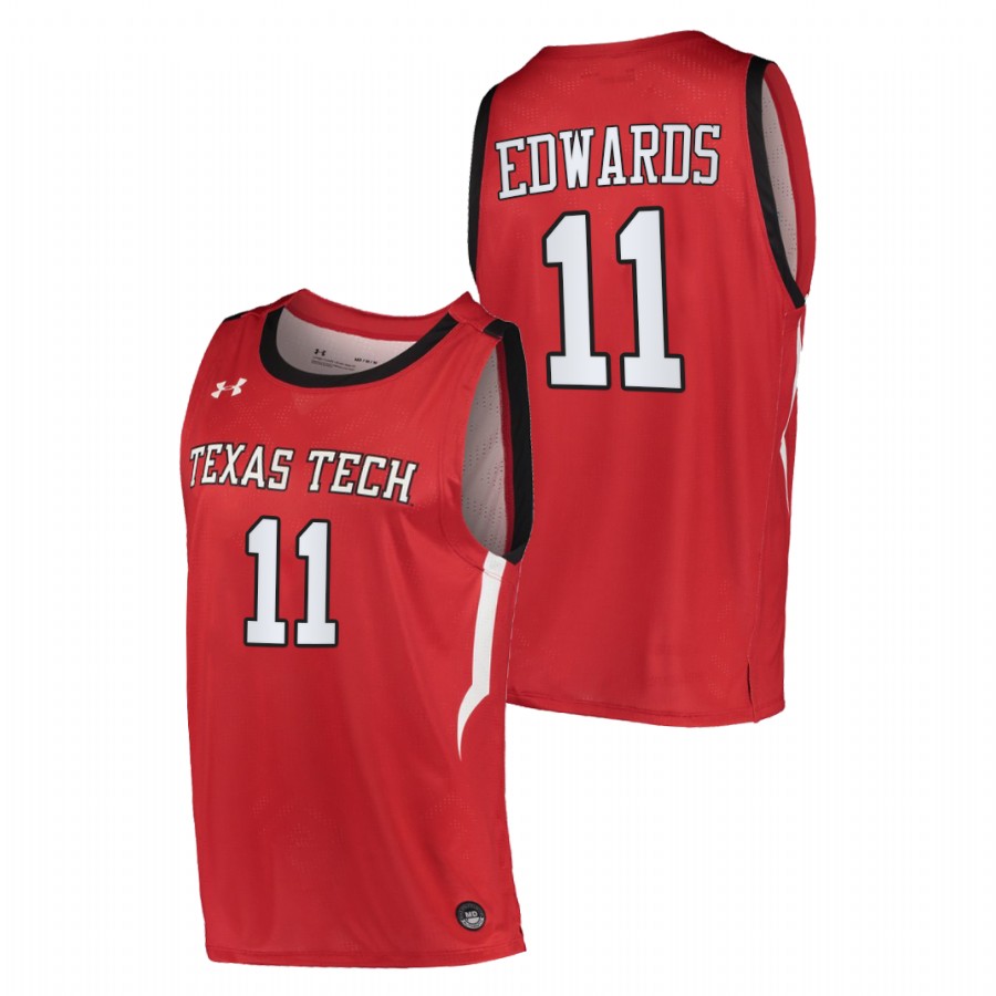 men texas tech red raiders kyler edwards 2020 21 basketball alternate red jersey
