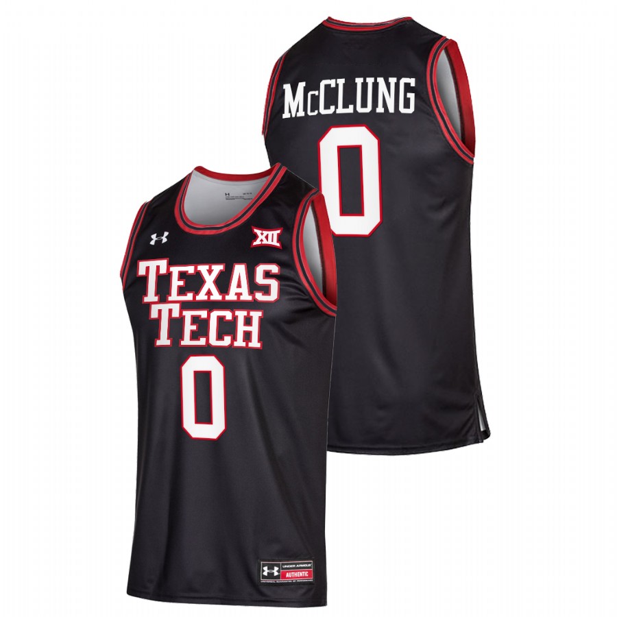 men texas tech red raiders mac mcclung nba alumni college basketball black jersey