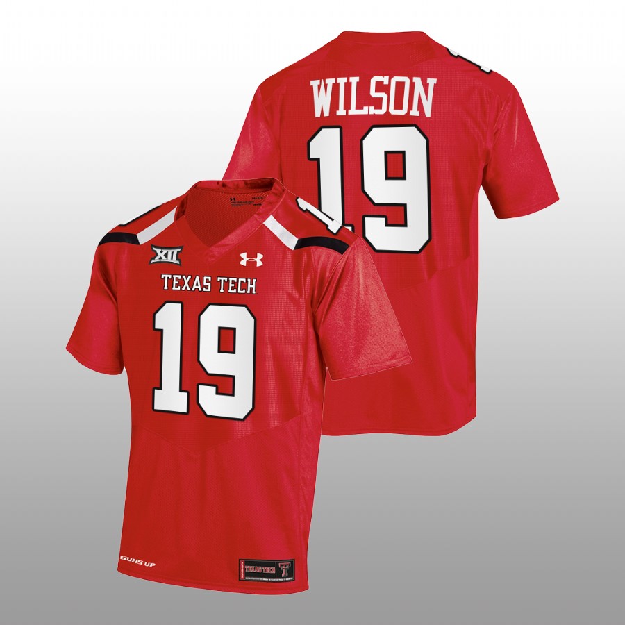 men texas tech red raiders tyree wilson 2022 23 college football red jersey