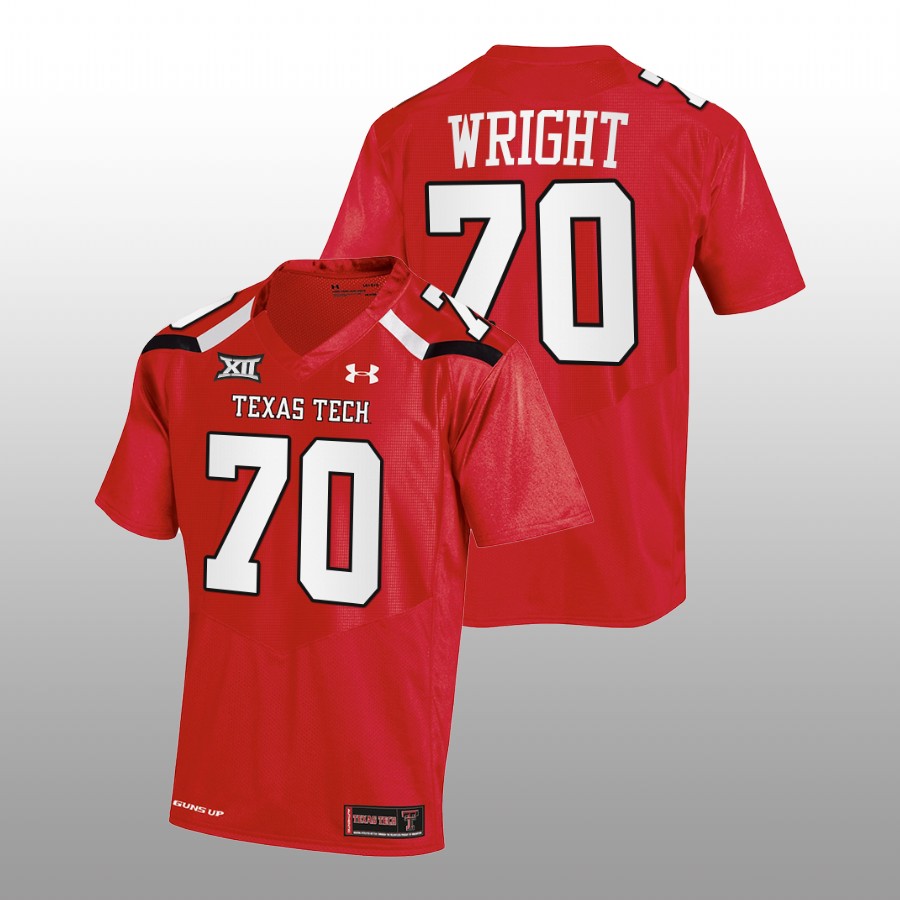 men texas tech red raiders weston wright 2022 23 college football red jersey