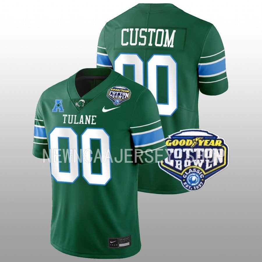 men tulane green wave custom college football playoff 2023 cotton bowl green jersey