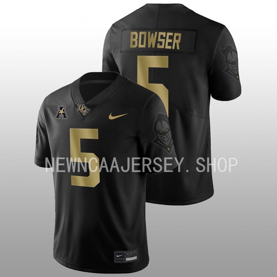 men ucf knights isaiah bowser 2022 game alternate football black jersey