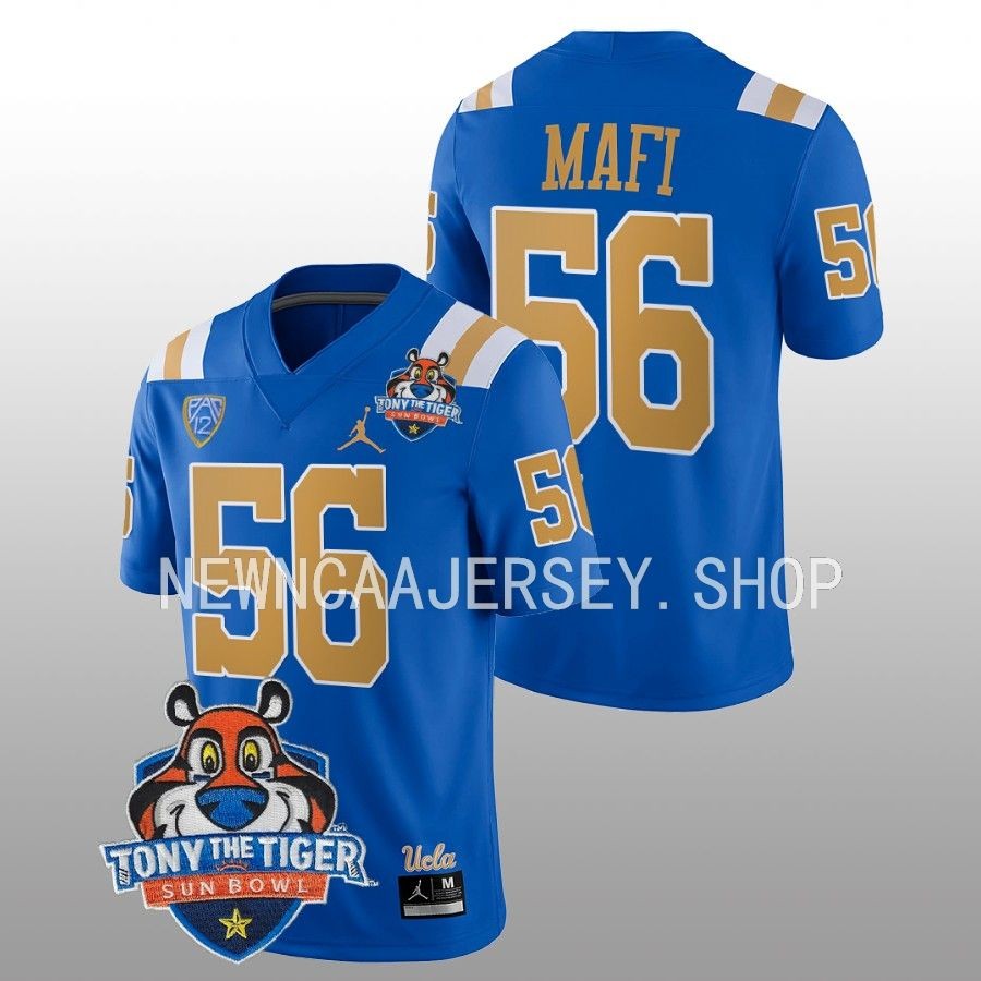 men ucla bruins atonio mafi blue 2022 tony the tiger sun bowl football jersey