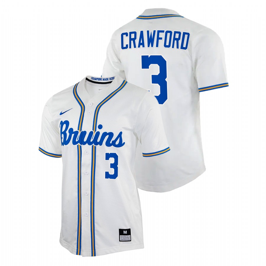 men ucla bruins brandon crawford white college baseball replica jersey