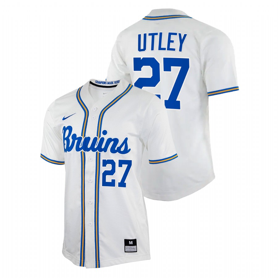 men ucla bruins chase utley white college baseball replica jersey