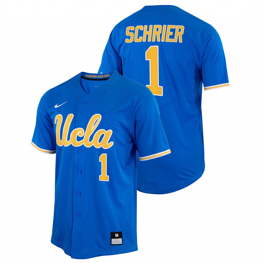 men ucla bruins cody schrier royal 2022college baseball full button jersey