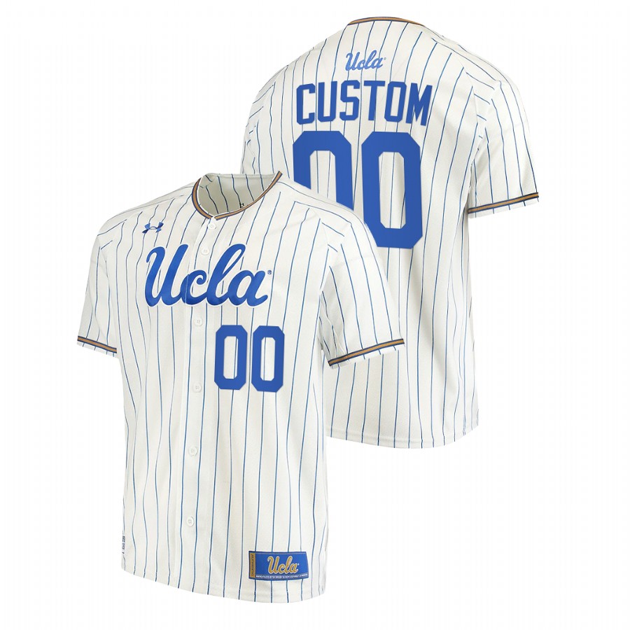 men ucla bruins custom white 2022college baseball stripes jersey