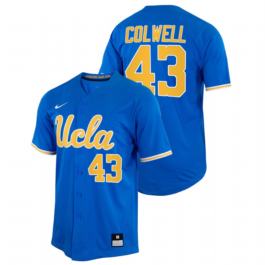 men ucla bruins daniel colwell royal 2022college baseball full button jersey