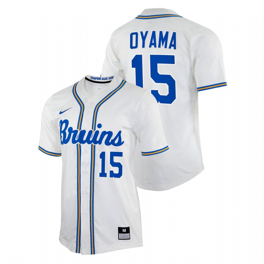 men ucla bruins kenny oyama white college baseball replica jersey