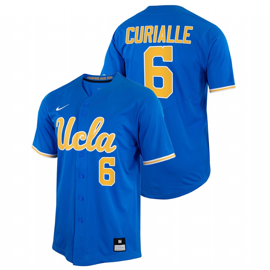 men ucla bruins michael curialle royal 2022college baseball full button jersey