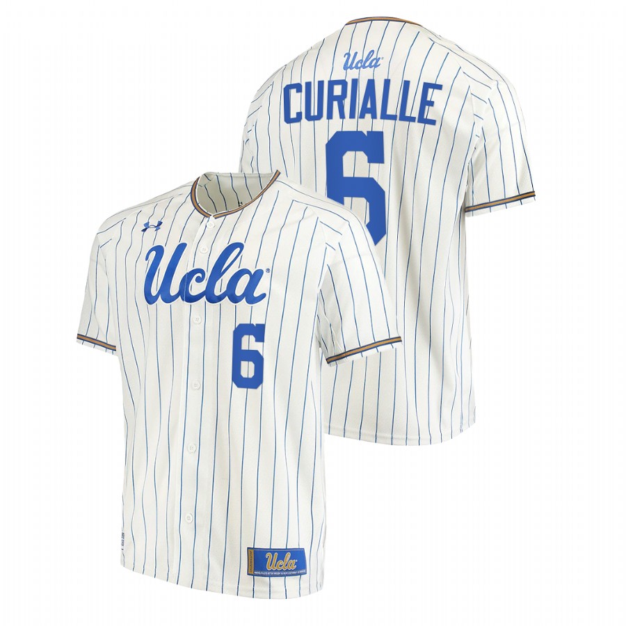 men ucla bruins michael curialle white 2022college baseball stripes jersey
