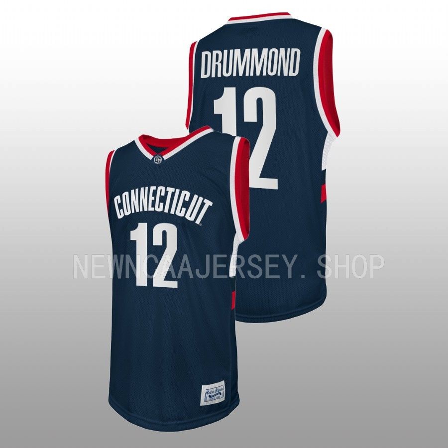 men uconn huskies andre drummond navy retro basketball alumni jersey