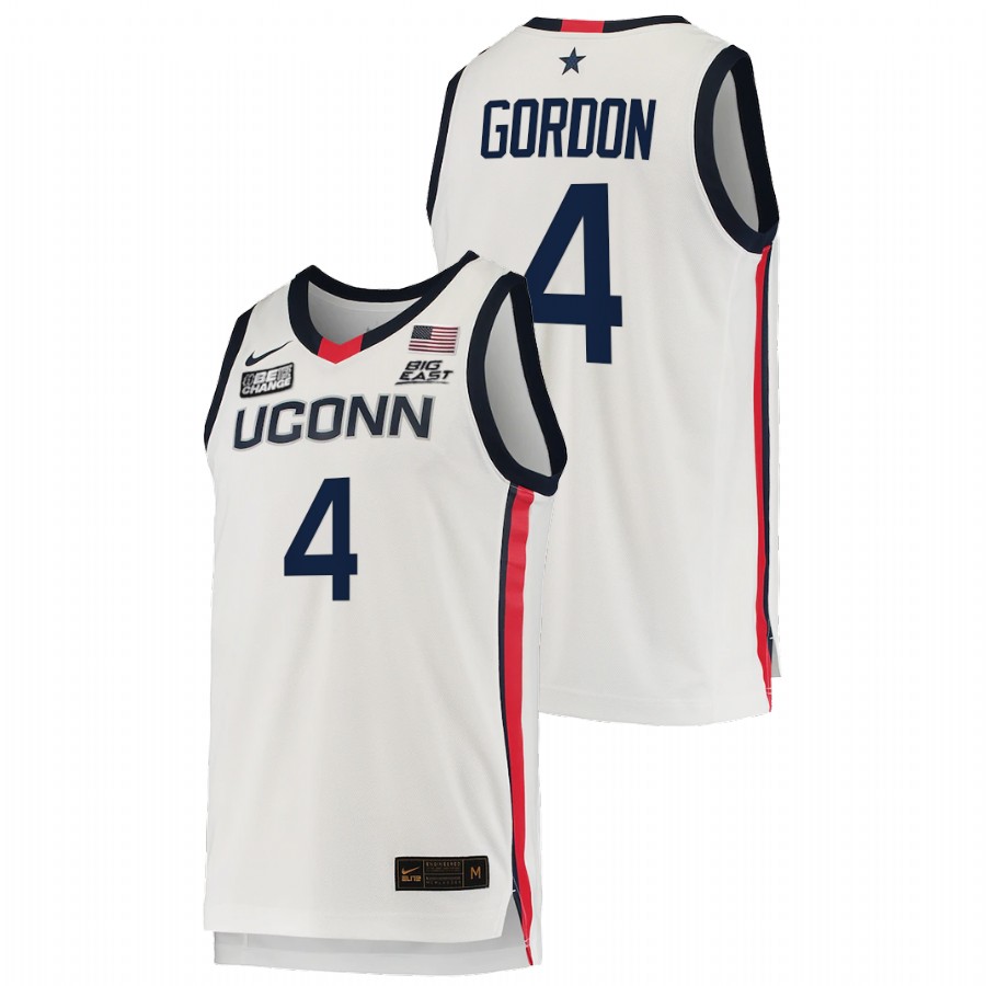 men uconn huskies ben gordon alumni college basketball white jersey