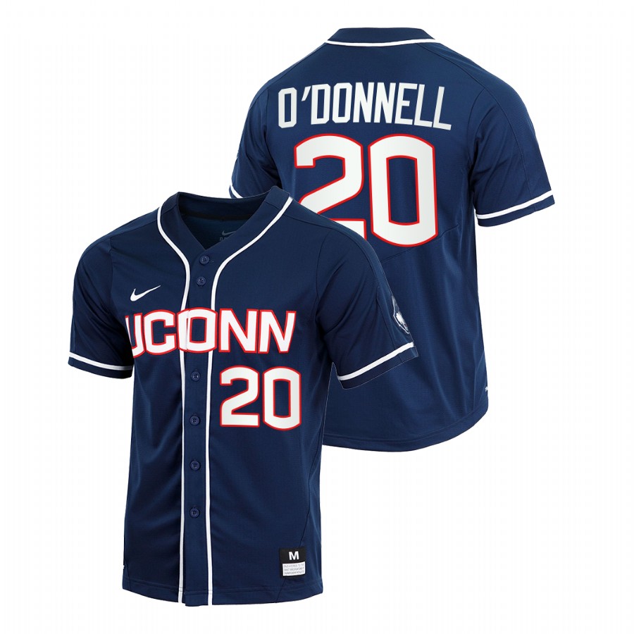 men uconn huskies brendan o'donnell navy college baseball replica jersey