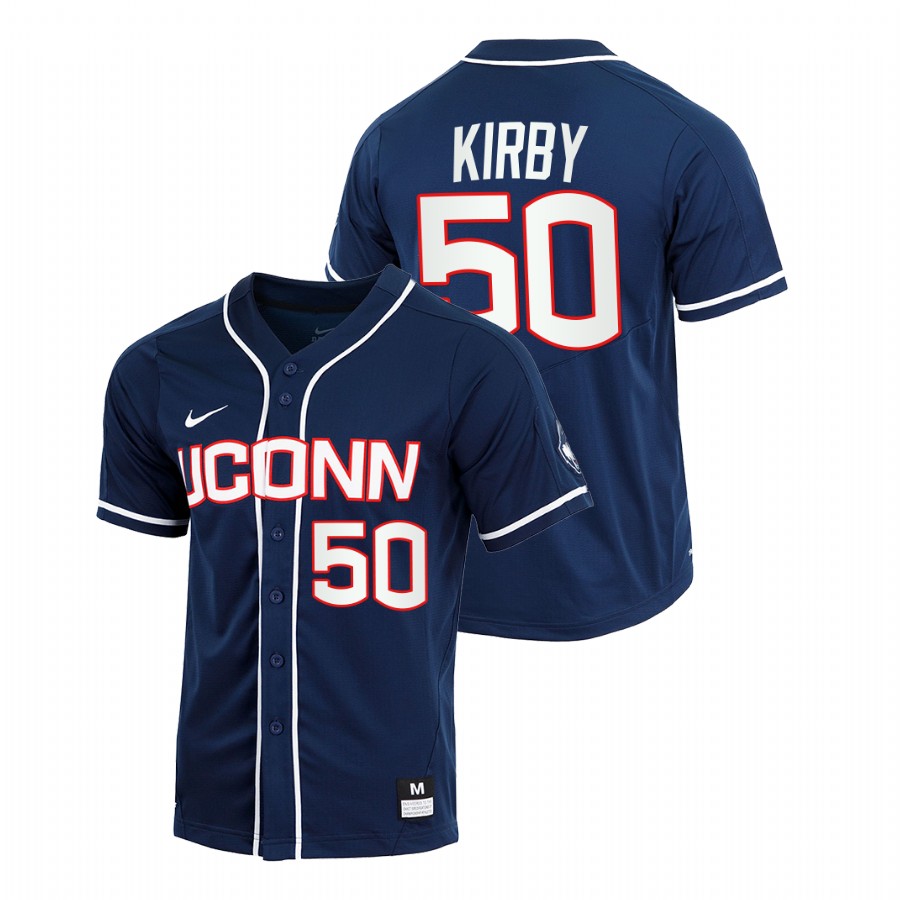 men uconn huskies devin kirby navy college baseball replica jersey