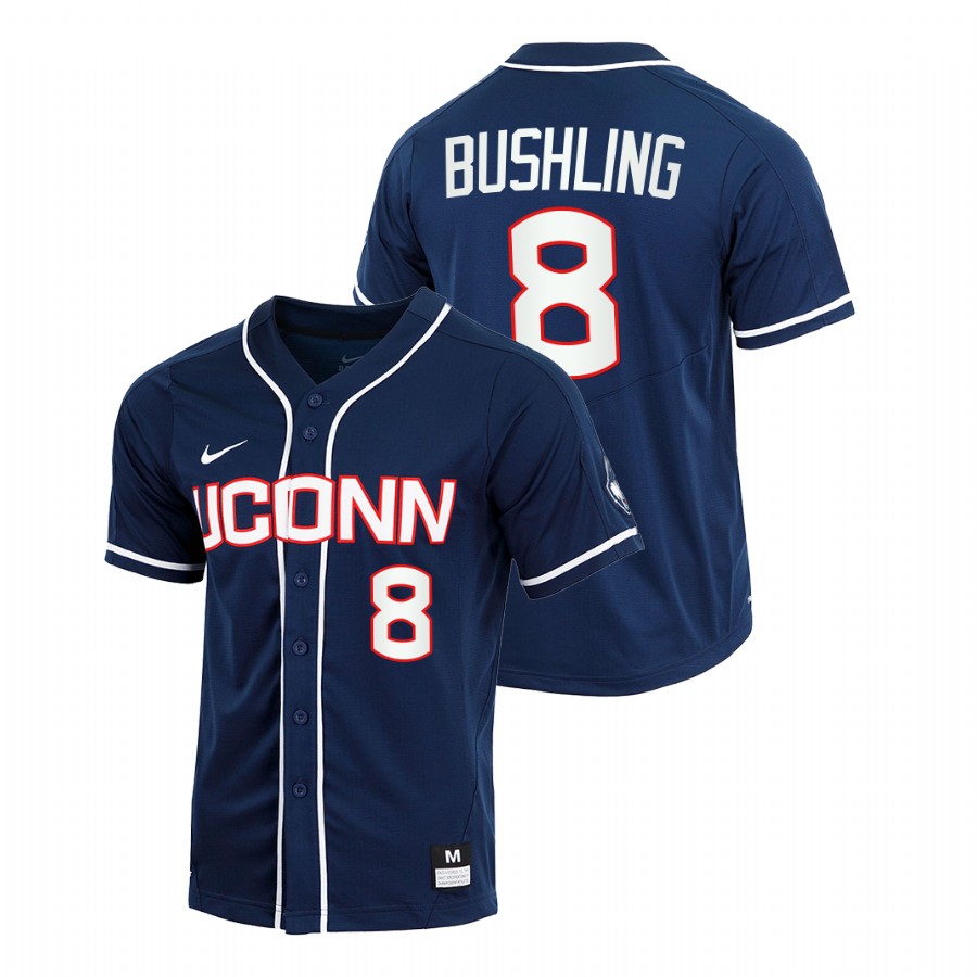 men uconn huskies zach bushling navy college baseball replica jersey