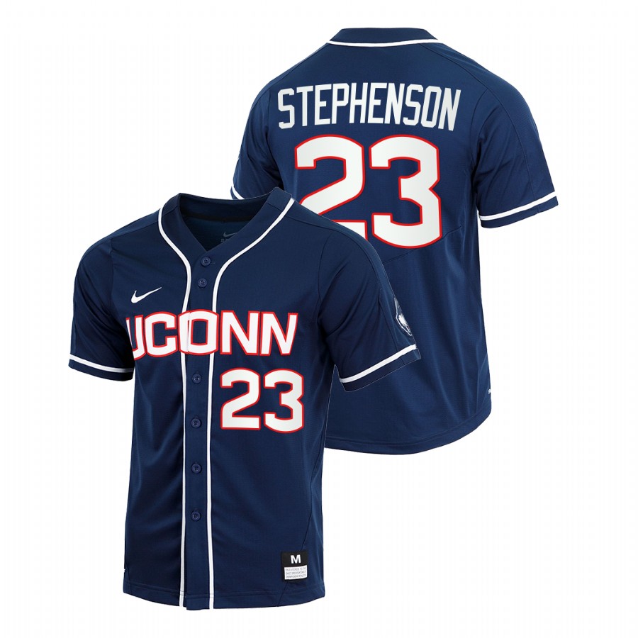 men uconn huskies zach stephenson navy college baseball replica jersey