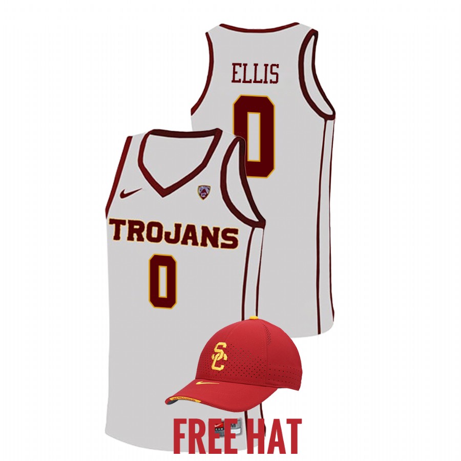 men usc trojans boogie ellis 2021 22 free hat college basketball white jersey