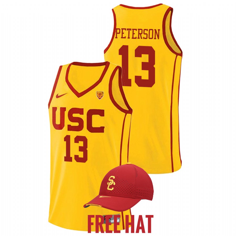 men usc trojans drew peterson 2021 22 home college basketball yellow jersey