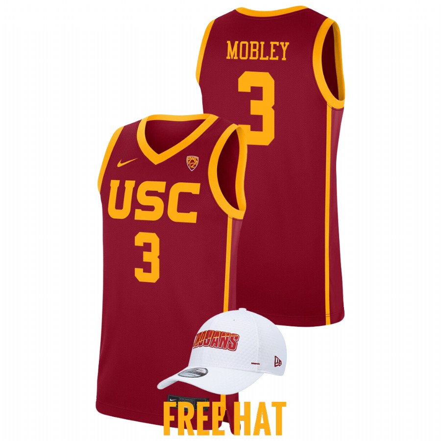 men usc trojans isaiah mobley 2021 22 away college basketball cardinal jersey